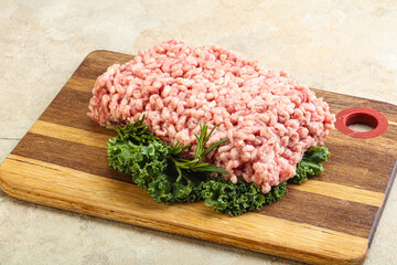 Raw pork minced meat for cooking