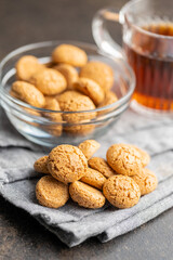 Amaretti biscuits. Sweet italian almond cookies.