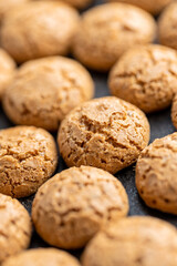 Amaretti biscuits. Sweet italian almond cookies.