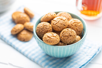 Amaretti biscuits. Sweet italian almond cookies.