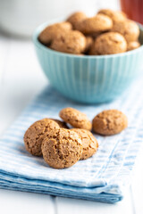 Amaretti biscuits. Sweet italian almond cookies.