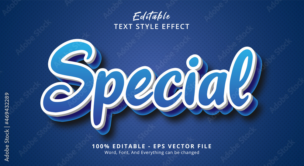 Poster editable text effect, special text on blue layered style effect