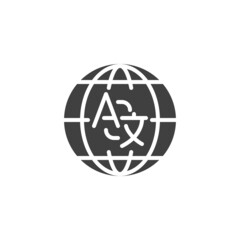 Foreign language translation vector icon