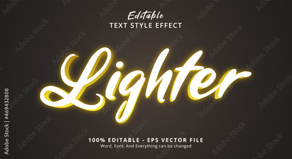 Poster editable text effect, lighter text on bright style template