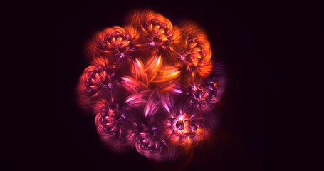 3D rendering abstract round light background