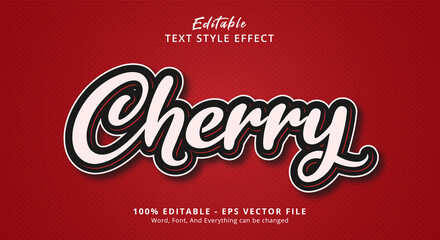 Editable text effect, Cherry text on good layered style template