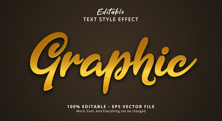Editable text effect, Graphic text on golden style template
