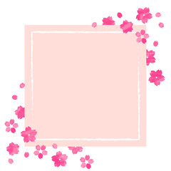 手書きの桜の花のシンプルなカード
