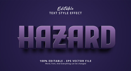 Editable text effect, Hazard text on dark purple style effect
