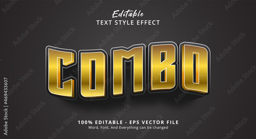Poster editable text effect, combo text on golden style effect