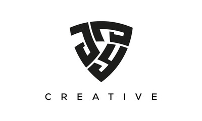 JYJ letters logo, security Shield logo vector