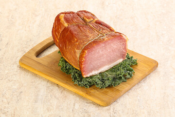 Delicous pork cured meat isolated