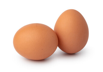 Brown chicken eggs isolated on a white background