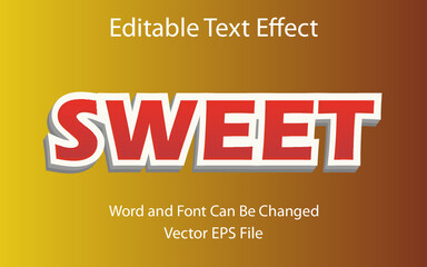 sweet text effect color red stroke white