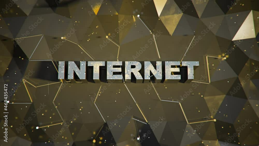 Poster yellow and black internet text. information technology concept. handheld shaking camera. seamless lo