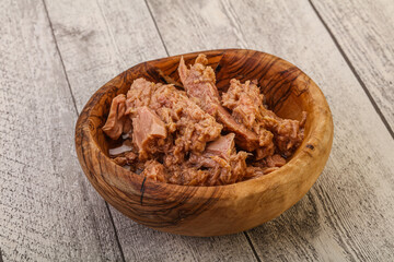 Canned tuna fillet for salad