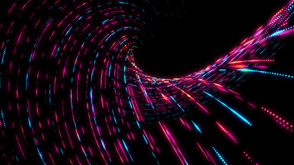 black background with pink wave. abstract colored waves on a dark background. modern abstraction banner 8k