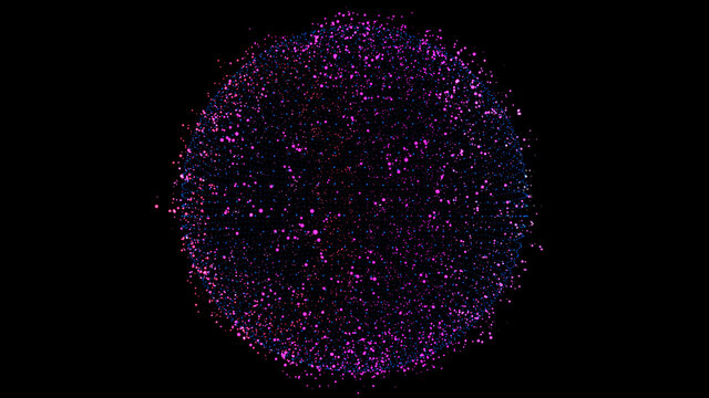 Abstract 3d sphere made of dots. Particles of a sphere. Futuristic technology style. particles in the shape of a ball.