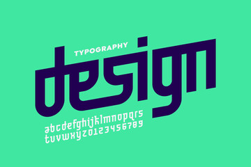 Modern font design, alphabet letters and numbers vector illustration