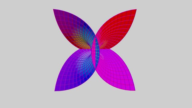 Enneper surface rotating 3d geometry . Looping 3d animation render. 