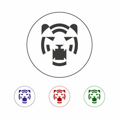 Tiger icon on white. Year of the tiger. The tiger is symbol of 2022. Vector