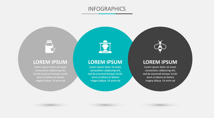 Set Beekeeper with protect hat, Jar of honey and . Business infographic template. Vector