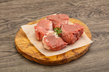 Raw pork tenderloin for cooking
