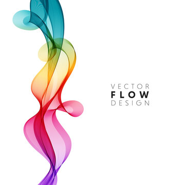 Vector abstract colorful flowing wave lines isolated on white background. Design element for wedding invitation, greeting card