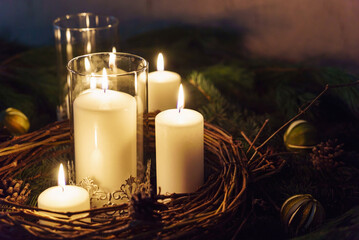 Christmas Table Decoration with Candles