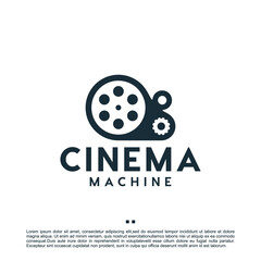 cinema machine ,service , logo design template
