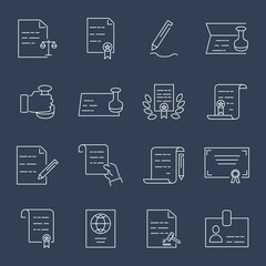 Legal Documents icons set. Legal Documents pack symbol vector elements for infographic web