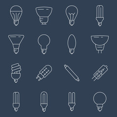 Light Bulb icons set. Light Bulb pack symbol vector elements for infographic web