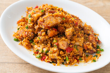 roasted crispy belly pork with salt and chili