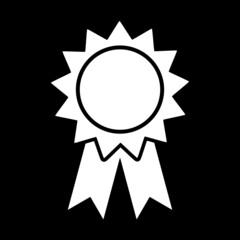 Award ribbon icon isolated on dark background