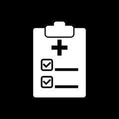 Health report icon isolated on dark background