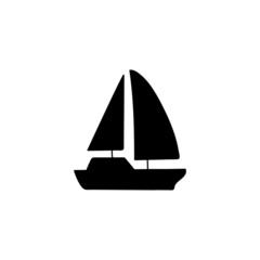 catamaran icon. boat, ship symbol in solid black flat shape glyph icon, isolated on white background 