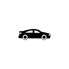 sedan icon, Auto, automobile, car, vehicle symbol in solid black flat shape glyph icon, isolated on white background 