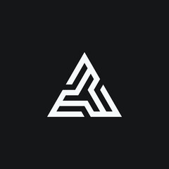 Triangle monogram vector logo, triangle logo template.