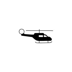 army helicopter icon, military helicopter symbol in solid black flat shape glyph icon, isolated on white background 