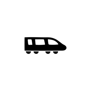 recommend clip art: metropolitan subway train icon in solid black flat shape glyph icon, isolated on white background 