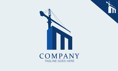 Letter M Contruction Logo Design Vector. Suitable for Company and Business