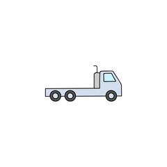 Flatbed, flatbedlorry truck icon in color icon, isolated on white background