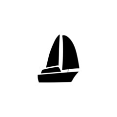 catamaran icon. boat, ship symbol in solid black flat shape glyph icon, isolated on white background  - obrazy, fototapety, plakaty
