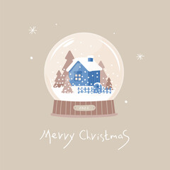 Snowball. Christmas card. New Year card. Vector image. 