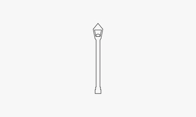line icon streetlamp isolated on white background.