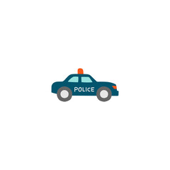 cop car icon, patrol car symbol in color icon, isolated on white background 