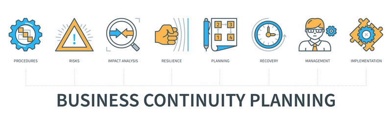 Business continuity planning concept infographics