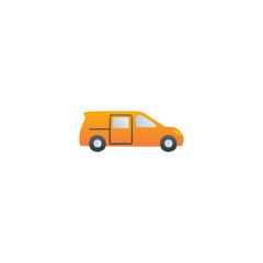 box car icon in flat black line style, isolated on white backgroundbackground