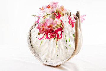 creative Christmas decoration on the white