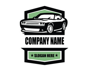American muscle car silhouette logo vector isolated emblem badge concept
